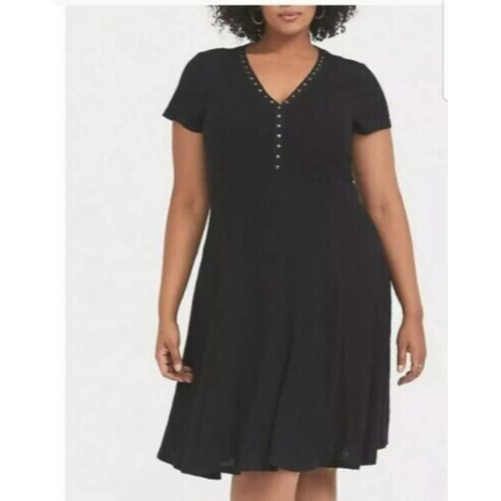NWT Torrid black snap front waffle knit dress plus size 1X